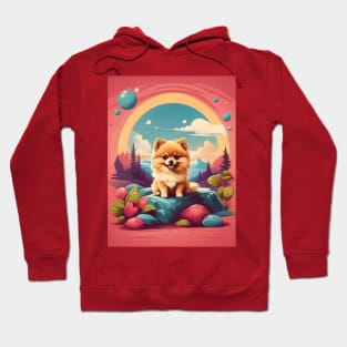 Pomeranian in a Fantasy Landscape Hoodie